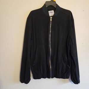 Zara Black Bomber Jacket Womens Sm